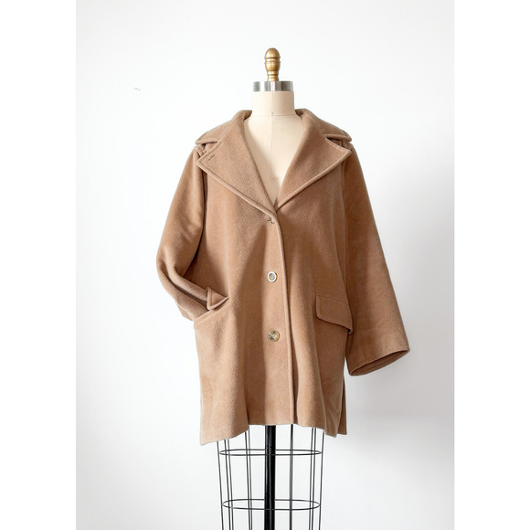 Max Mara Camel Brown Virgin Wool Mid Length Winter Coat US 14 - Picture 11 of 15